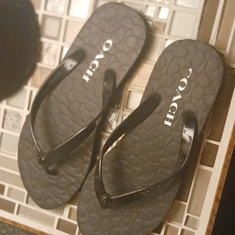 Black Coach Flip Flop